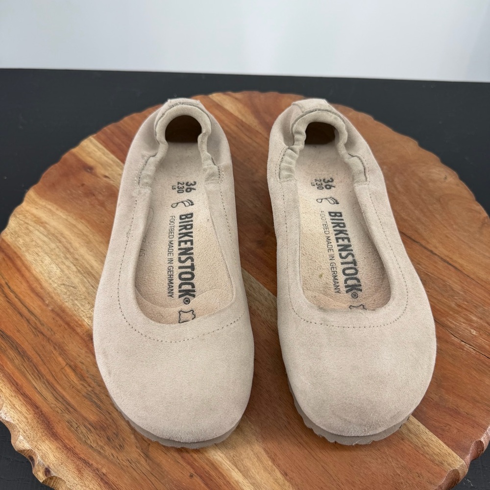 Birkenstock Celina suede ballet flats in a taupe or beige color 36 US 5 - Picture 3 of 9